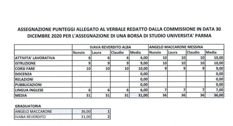 Graduatoria Borse Di Studio Regione Basilicata Graduatoria vincitori Borsa di studio F.A.R.E. - FARE online
